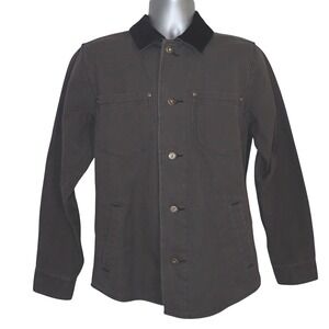 Line of Trade Jacket Mens S Green Brown Barn Carpenter Chore Coat Canvas